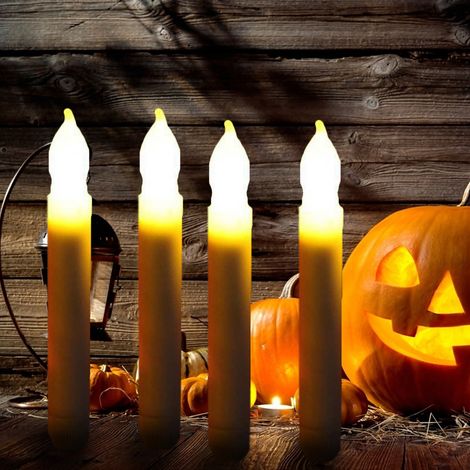 Lot de 12 bougies LED électroniques sans flamme pour les fêtes, Halloween et Noël. (1/5)