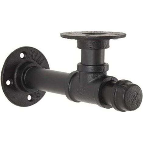 [NON UTILIZZATO] pezzo, staffa per mensola a tubo, staffa per mensola a muro in stile industriale, staffa per mensola nera, staffa decorativa a muro per decorare cucina, soggiorno, camera da letto