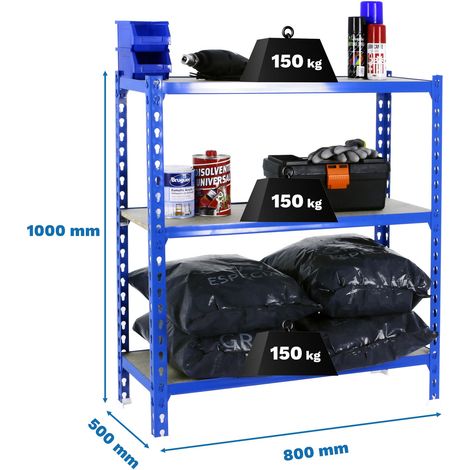 Simonrack Leichte Regal blau und robustes Holz 150 kg