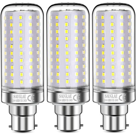 Filiyano-Ampoules LED 26W, équivalent à une ampoule incandescente de 200W, culot B22d, 3000 lumens, blanc lumière du jour 6000K, paquet de 3. (1/5)