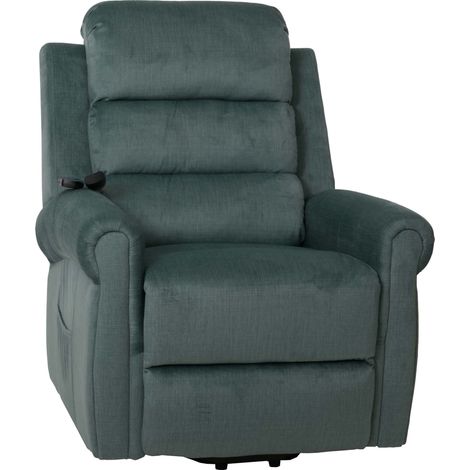 [NEUWERTIG] Fernsehsessel HHG-717, Relaxsessel, Liegefunktion Aufstehhilfe Massage Heizfunktion, Stoff 220g/m² Chenille blau-grün (1/5)