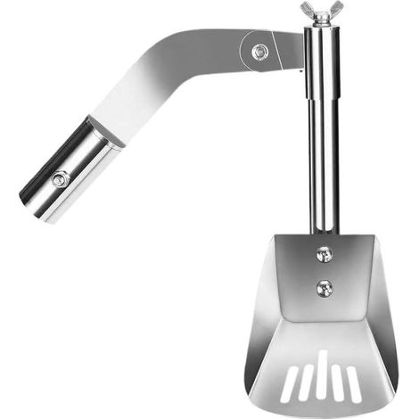 Pelle à gouttière en métal – Nettoyeur de gouttière, dissolvant de saleté avec pelle télescopique en acier inoxydable, outil de jardin avec construction durable, accessoire de nettoyage (1/5)