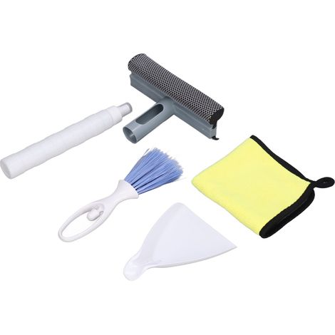 Kit de nettoyage auto multi-usages, brosse de lavage intérieur portable avec chiffon pour sièges et pare-brise (1/5)