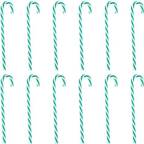 12 dekorative, zuckerstangenförmige Christbaumkugeln – 15 x 3,5 x 1 cm – wie abgebildet (1/3)