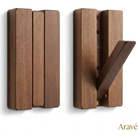 Porte-manteau mural Aravé® Piano - Porte-manteau mural simple - Bois d'acacia de qualité supérieure - Crochet porte-manteau (1/5)