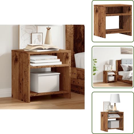 Comodino con scomparti - vidaXL Comodino Legno Vecchio 40x30x40 cm in Truciolato - Comodino per camera da letto