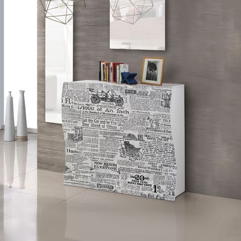 Scarpiera linea Mia 2 ante con serigrafia news paper (1/3)