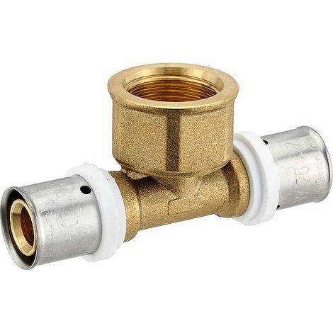 Pressfitting-T-Stück 20 x 2,0 - 3/4 Zoll Innengewinde - 20 x 2,0 mm für MV-Rohr