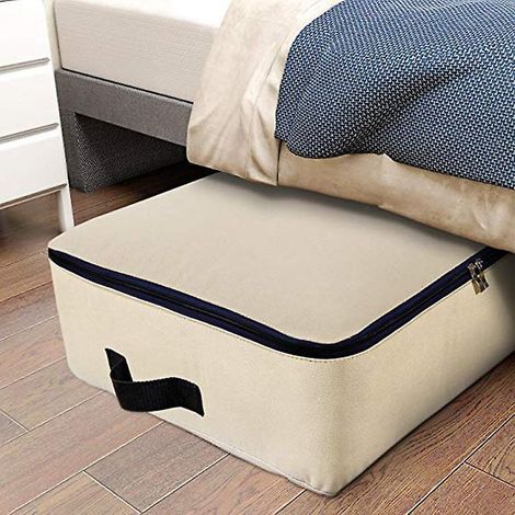 Waschbarer Aufbewahrungsbeutel aus Canvas für den Kleiderschrank, Jumbo-Aufbewahrungsbeutel für Kleidung/Pullover/Bettdecken/Bettwäsche/Steppdecken/Kissen/Decken usw. (1/5)