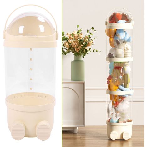 Tube de Stockage pour Peluches - Tube transparent plastique de 65 cm, Organisateur à peluches pour Salon, Chambre - Jaune (1/5)