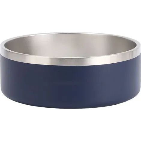 Gamelle pour animaux de compagnie en acier inoxydable 304 épais, fond antidérapant, grande capacité, pour chats et chiens, idéale pour l'intérieur, bleue, petite taille. (1/3)
