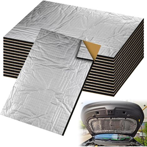 Lot de 15 panneaux d'isolation en aluminium - 250 x 180 x 5 mm - Auto-adhésifs - Ignifuge - Imperméable - Isolation phonique et thermique (1/5)