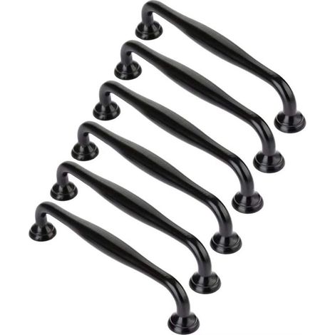 Schwarze Schrankgriffe, langlebige, minimalistische Schranktürgriffe aus Ziny-Legierung für Küchenschrankschubladen (Schwarzer Lochabstand: 96 mm)