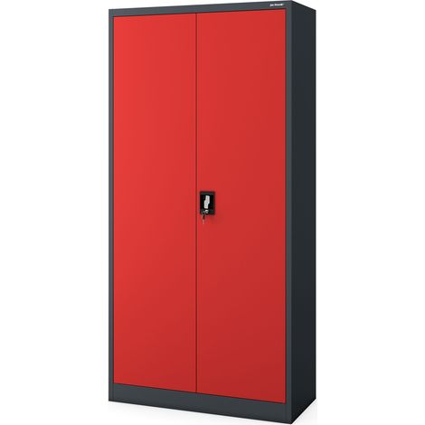 Armoire d’entretien verrouillable DAWID 900 x 1850 x 450 mm, anthracite-rouge