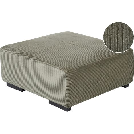 Otomana cuadrada moderna 80 x 80 x 35 cm sala de estar tela de pana verde Lungo