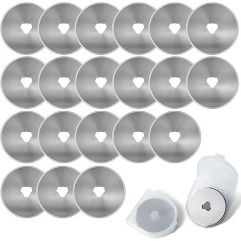 Lame Rotatives de 45 mm Lames de Rechange pour Cutter Lames Rondes avec Étui de Rangement pour Quilting Papier Tissu Scrapbooking Couture Coupe-Tissu (1/5)