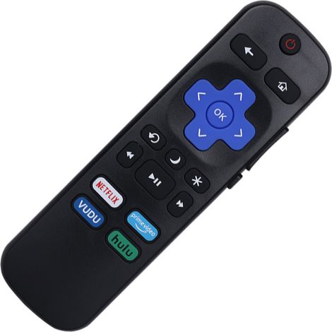 Télécommande compatible avec les téléviseurs Roku. Compatible avec plusieurs modèles. Compacte et portable. Appairage facile. (1/5)