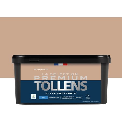 Tollens - Peinture intérieure couleurs - La Sélection Premium Mat - Ultra Couvrante - Brun Antilope 2,5 L - 30m²