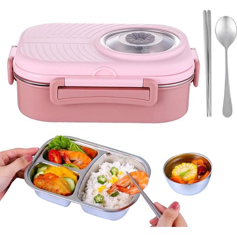 Portapranzo per bambini in acciaio inossidabile, a tenuta stagna, portatile e ideale per ufficio, scuola, bambini, studenti, camionisti e appassionati di outdoor. (1/5)