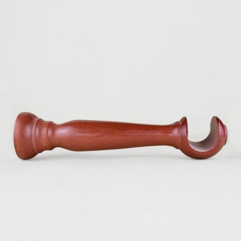TENDAGGIMANIA Staffe per Tende 1 COPPIA - Per Bastoni per tende in Legno ∅ 35 MM - Staffe con piastrina di fissaggio, viti e tasselli- 100% Legno Made in Italy - Colore: CILIEGIO -LUNGHEZZA 25 CM (1/5)