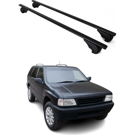 OMAC Barres de toit pour Opel Frontera I 1991-1998 – TÜV / DIN 75302:2019 – Antivol inclus – Charge max 75 kg – 2 barres Noir (1/4)