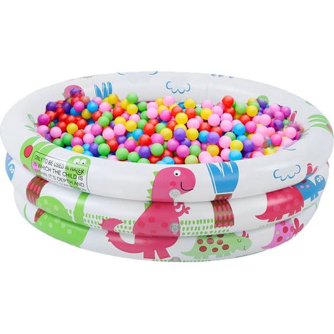 Baignoire gonflable ronde en PVC avec motif dinosaure pour enfants (1/5)