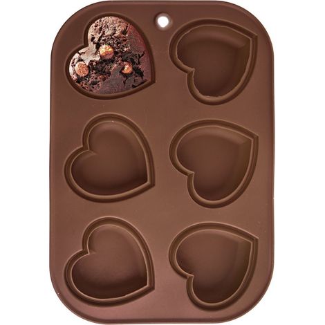 Molde para hornear 6 muffins, cupcakes, moldes de silicona marrón para muffins, Sillinie Orion 151742 (1/5)
