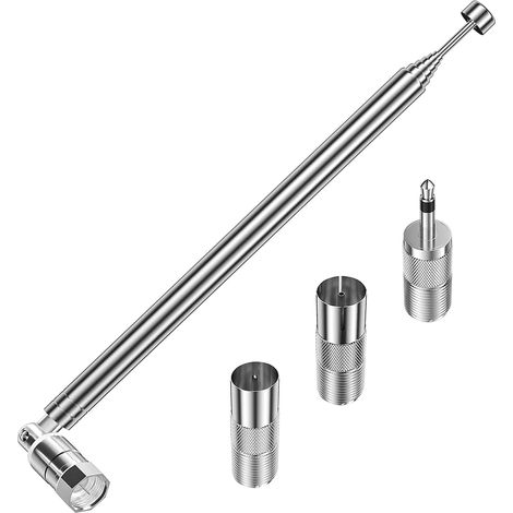 Für FM-Antenne für Hifi, DAB-Radioantenne, Teleskop-TV-Antenne 75 Ohm, F-Typ-Innenstecker mit 3 F-zu-TV-Adaptern, F-zu-3,5-mm-Stecker für Mini-Radiosystem (1/5)