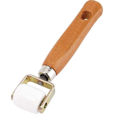1 Roulette Ébonite, Manche Bois Verni, Virole Laiton, Fût Bombé, Reliure Livre