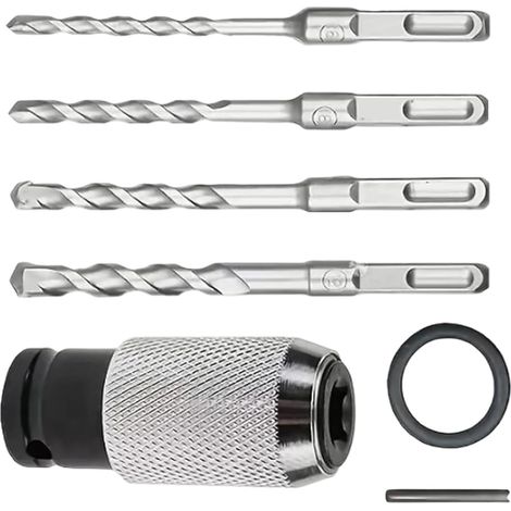 Elektrohammer-Adapter, multifunktional, robust, Drehbohrer-Set, professionelles Bohrhammer-Zubehör-Set für Klempner, Renovierung, Abbruch, Gebäude, Wartungsarbeiten (1/5)
