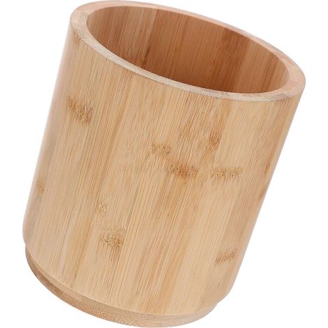 Porte-couverts rotatif en bambou, idéal pour le rangement sur le plan de travail de la cuisine. (1/5)