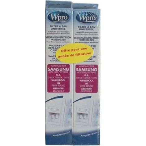 Filtre À Eau - 26,5 Cm - Compatible Réfrigérateur Américain - Lot De 2