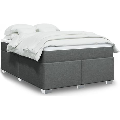Boxspringbett mit Matratze Dunkelgrau 160x200 cm Stoff