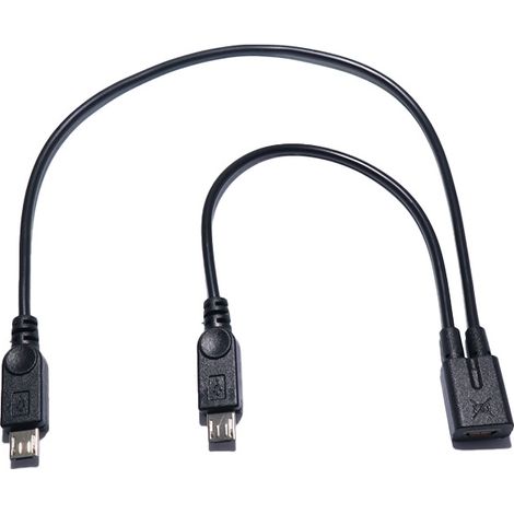 Universelles USB 1 auf 2 Lade- und Datenkabel für Mobiltelefone und Tablets, mit weiblichem Micro-USB-Anschluss auf 2 männliche Micro-USB-Anschlüsse. (1/4)