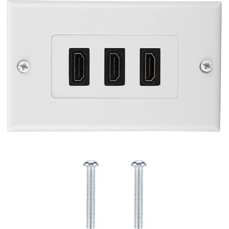 Prise murale 3 ports HDMI Hub USB avec adaptateur vidéo HD (1/5)