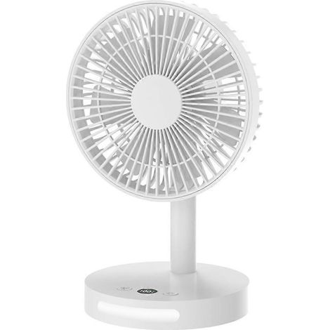 Miniatur-Tischnachtleuchte mit Digitalanzeige, weißer elektrischer Ventilator (1/5)