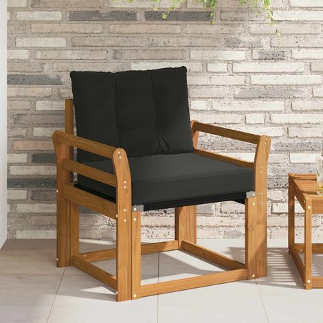 2 Stück Outdoor-Sofagarnitur Massives Akazienholz und Textilene (1/5)