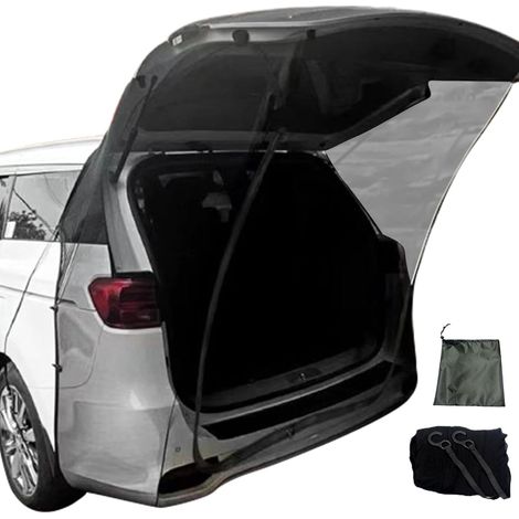 Red para portón trasero, tienda de campaña para portón trasero, red de refrigeración para maletero de camping, maletero de SUV, malla magnética con cremallera bidireccional, red de malla para coche pa (1/5)