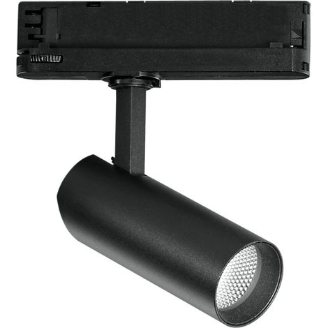 "Faro LED ACTION nero con adattatore trifase invisibile LED 13 W 1300 Lumen 4000K (luce naturale)"