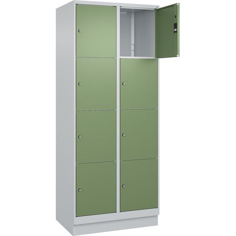 C+P, Vestiaire à 4 casiers Classic PLUS, 2 compartiments, gris