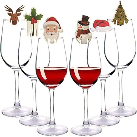80 étiquettes verre à vin Noël lot Saint-Nicolas bonnet rouge bonhomme de neige marque-verre fête déco kartonnée (1/2)