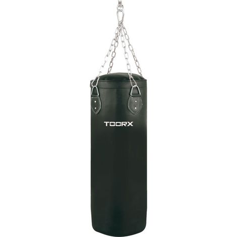 Sacco Evo 20 kg in ecopelle nero - 80x33 cm - 4 catene e gancio girevole