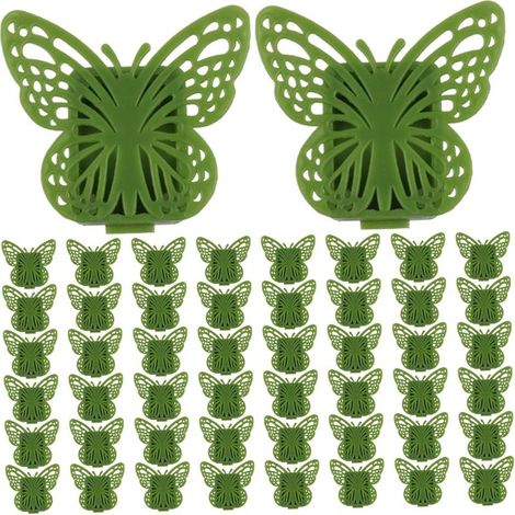 50 clips de fixation en forme de papillon pour plantes grimpantes, jolis clips adhésifs pour fixation murale, supports pour plantes grimpantes et fils de fer, clips de support pour plantes (1/5)
