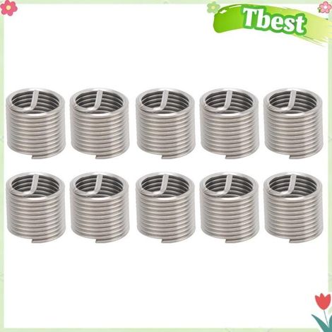 Tbest Écrou de réparation de filetage 10pcs Inserts de Réparation de Filetage Manchon de de Fil d'Acier moto fixation (1/5)