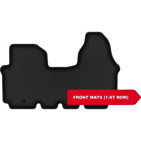 Alfombrillas delanteras, hechas a medida para Renault Trafic II, de fibra sintética resistente, negras. (1/5)