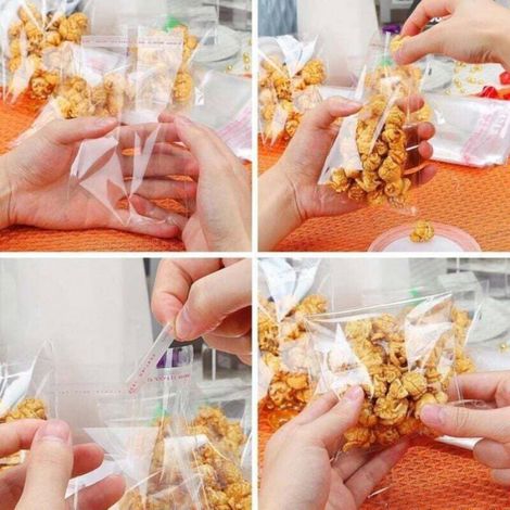 Sacs plastique OPP auto-adhésifs - 400 pièces, 10x7cm, transparent - Convient pour biscuits, bonbons, bijoux Étiquette (1/5)