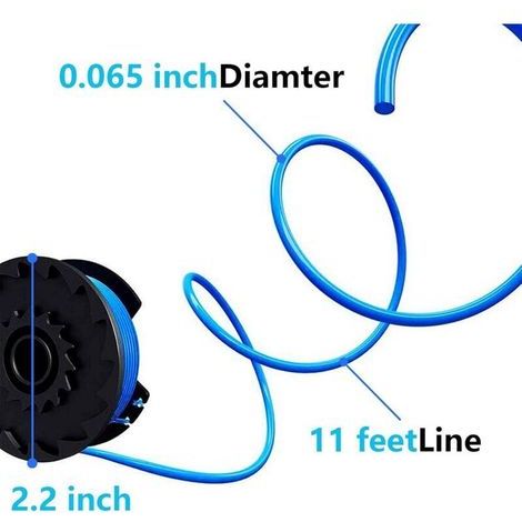 Lntyq Trimmerfadenspule für Ryobi 18V 24V 40V Ersatzspule 0,065 Zoll Kompatibel mit Ryobi One+ AC14RL3A, Akku-Trimmerfaden 11 Fuß - 6 Spulen + 2 Trimmerkappen (1/5)