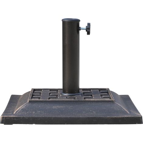 Pied de Parasol en Résine 9 kg, Support pour Mât Ø38/48 mm, Bronze (1/5)