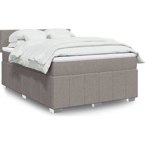 Boxspringbett mit Matratze Taupe 140x190 cm Stoff (1/5)