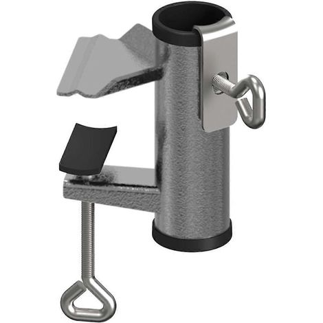 Sonnenschirmhalter für Terrasse und Garten, Schirmklemme, Schwarz+Grau